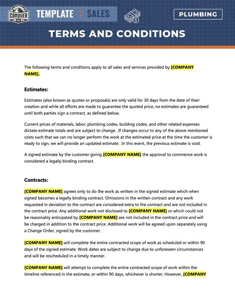 Terms and conditions .